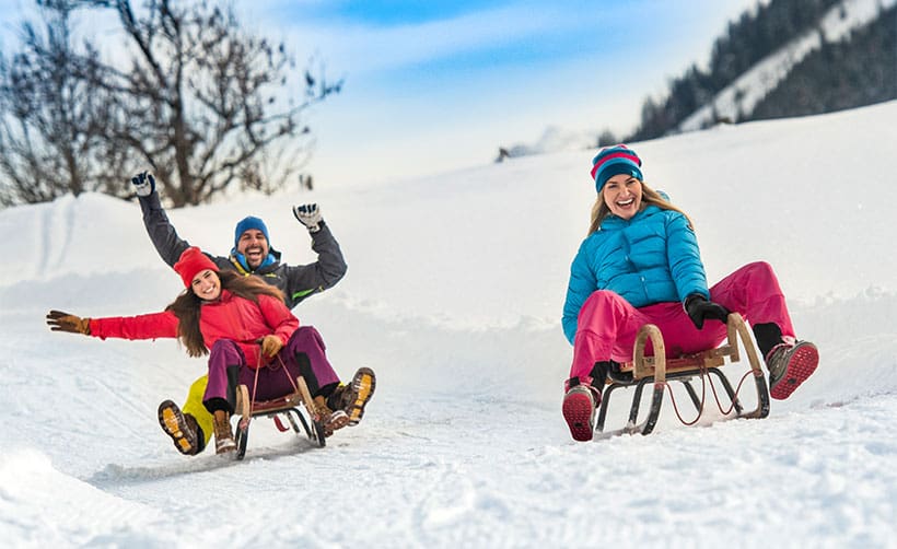 Rodeln im Winterurlaub in Flachau